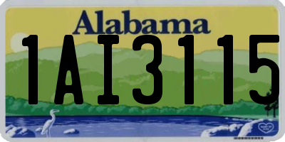 AL license plate 1AI3115