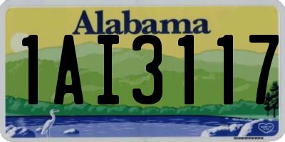 AL license plate 1AI3117