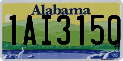 AL license plate 1AI3150