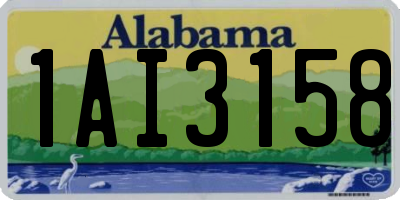 AL license plate 1AI3158