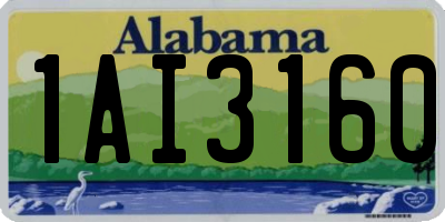 AL license plate 1AI3160