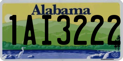 AL license plate 1AI3222
