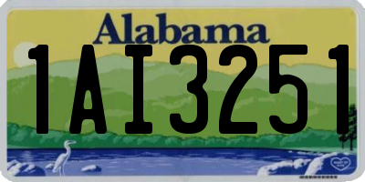 AL license plate 1AI3251