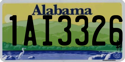 AL license plate 1AI3326