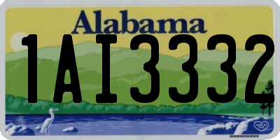 AL license plate 1AI3332