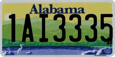 AL license plate 1AI3335