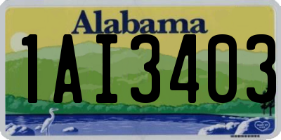 AL license plate 1AI3403