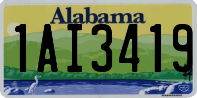 AL license plate 1AI3419