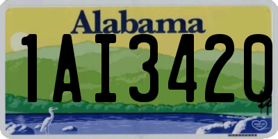 AL license plate 1AI3420