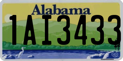 AL license plate 1AI3433
