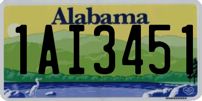 AL license plate 1AI3451