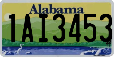 AL license plate 1AI3453