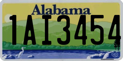 AL license plate 1AI3454