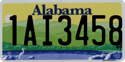 AL license plate 1AI3458
