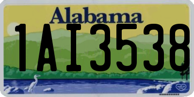 AL license plate 1AI3538