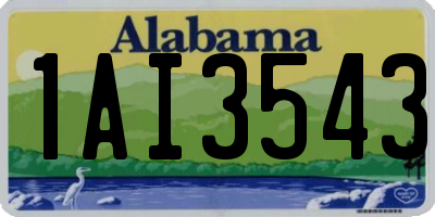 AL license plate 1AI3543
