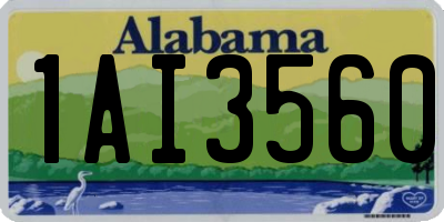 AL license plate 1AI3560
