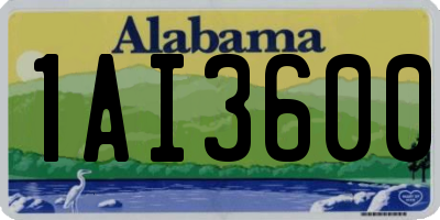 AL license plate 1AI3600