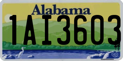 AL license plate 1AI3603