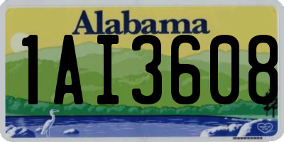 AL license plate 1AI3608