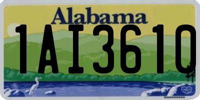 AL license plate 1AI3610