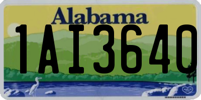 AL license plate 1AI3640