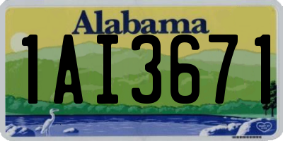 AL license plate 1AI3671