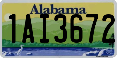 AL license plate 1AI3672