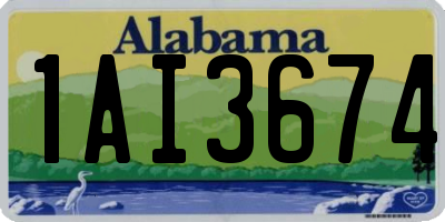 AL license plate 1AI3674