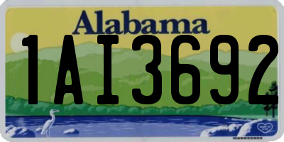AL license plate 1AI3692
