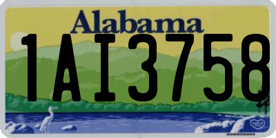 AL license plate 1AI3758