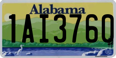 AL license plate 1AI3760