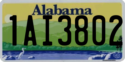 AL license plate 1AI3802