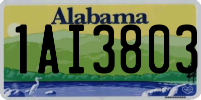 AL license plate 1AI3803