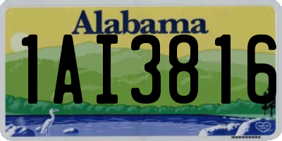 AL license plate 1AI3816