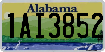 AL license plate 1AI3852