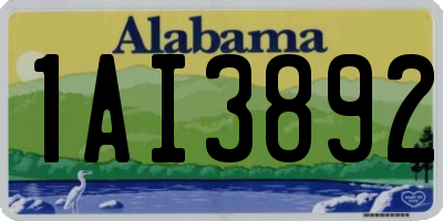 AL license plate 1AI3892