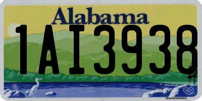 AL license plate 1AI3938