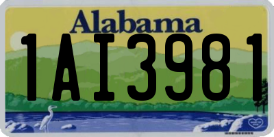 AL license plate 1AI3981