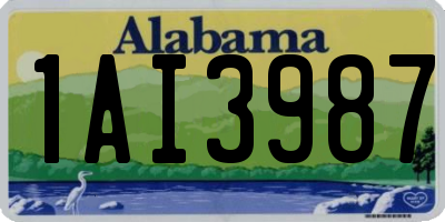 AL license plate 1AI3987