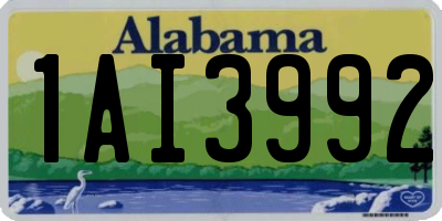 AL license plate 1AI3992