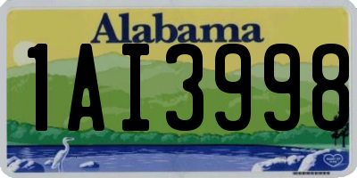 AL license plate 1AI3998