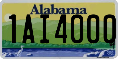AL license plate 1AI4000