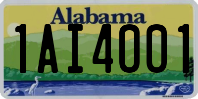 AL license plate 1AI4001