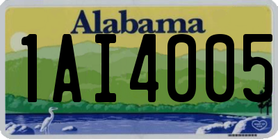 AL license plate 1AI4005