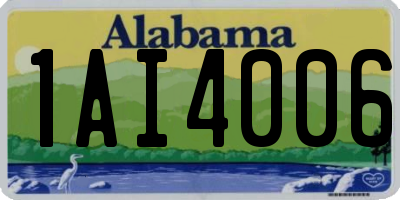 AL license plate 1AI4006