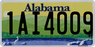 AL license plate 1AI4009