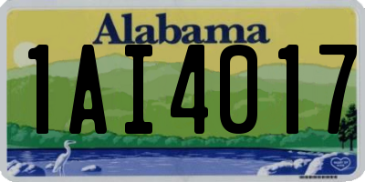 AL license plate 1AI4017