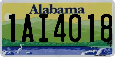 AL license plate 1AI4018