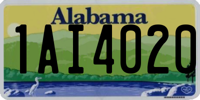 AL license plate 1AI4020